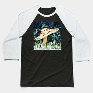 Ladybug Mushroom Negative Painting Baseball T-Shirt